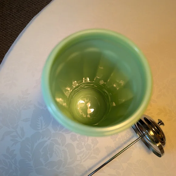 Retro Green Glass Canister with Silver Lid - Picture 5 of 5
